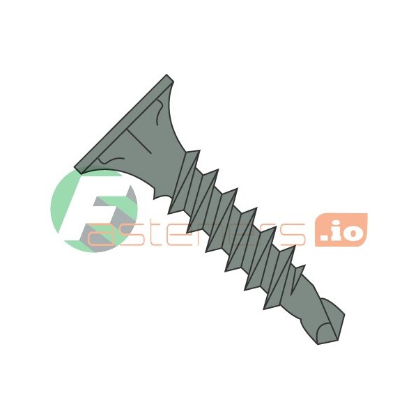 Newport Fasteners Self-Drilling Screw, #8 x 1-5/8 in, Green Ceramic Steel Wafer Head Phillips Drive, 1000 PK 618170 - main